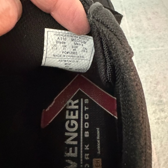 Avenger Blade Mid Composite Toe Work Shoe Black Men’s 11.5M - Picture 5 of 7